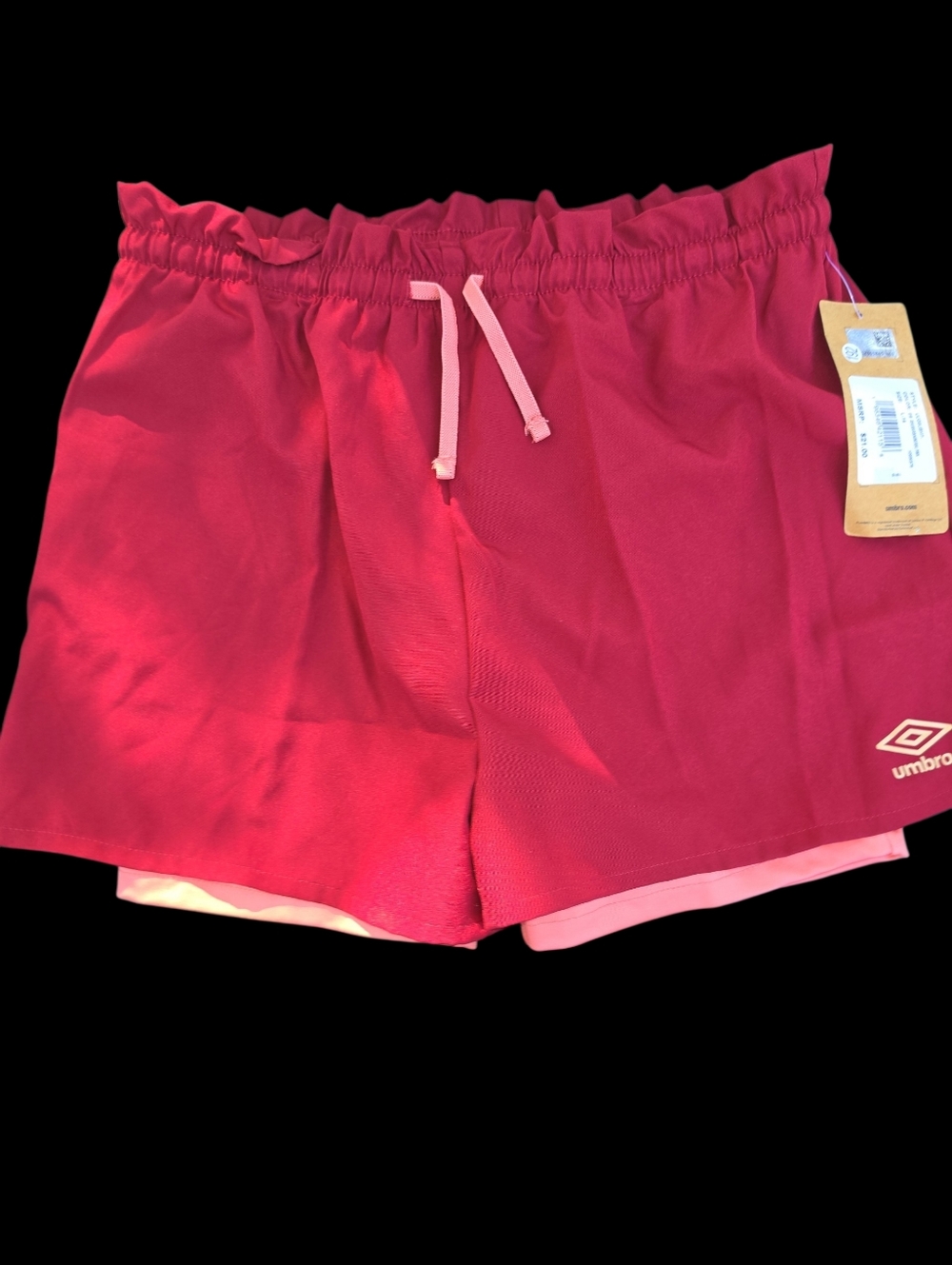 Girls Umbro 2 In 1 Running Shorts Size Large/14 NWT